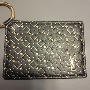 YSL Black And Gold Key Ring Mirror
